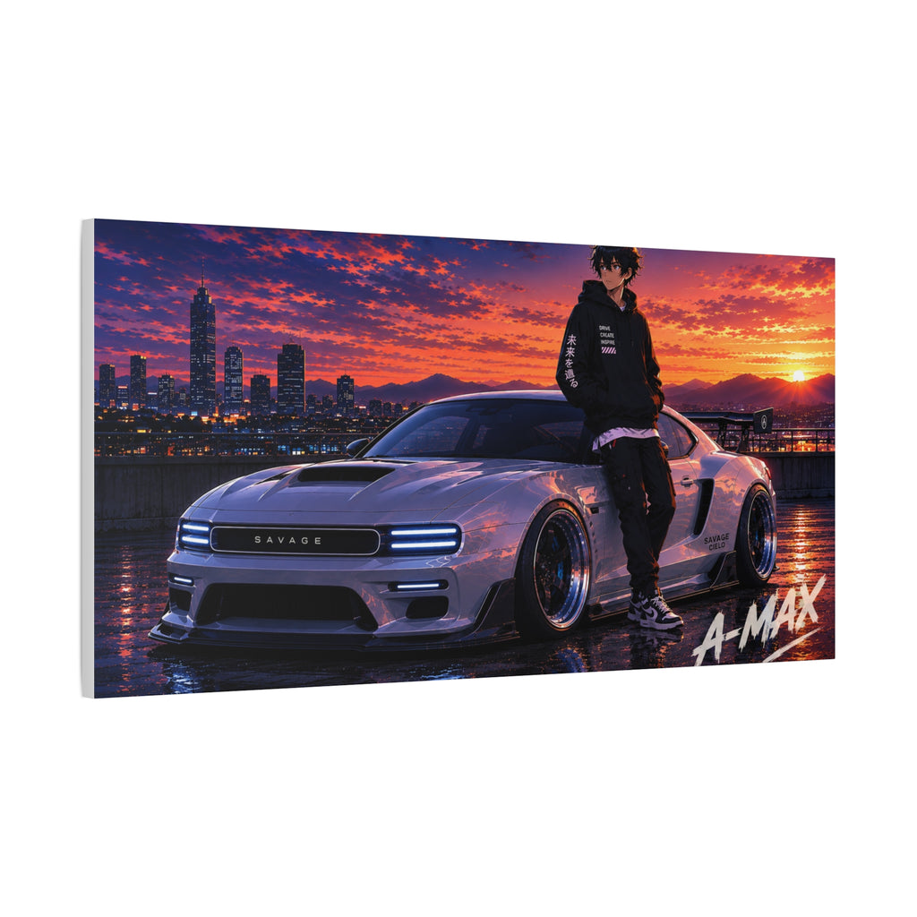 Sunset Street Racer — Canvas Art