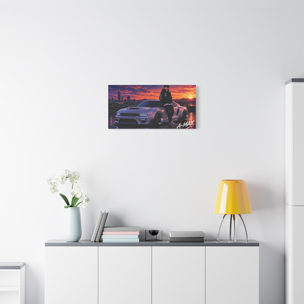 Sunset Street Racer — Canvas Art