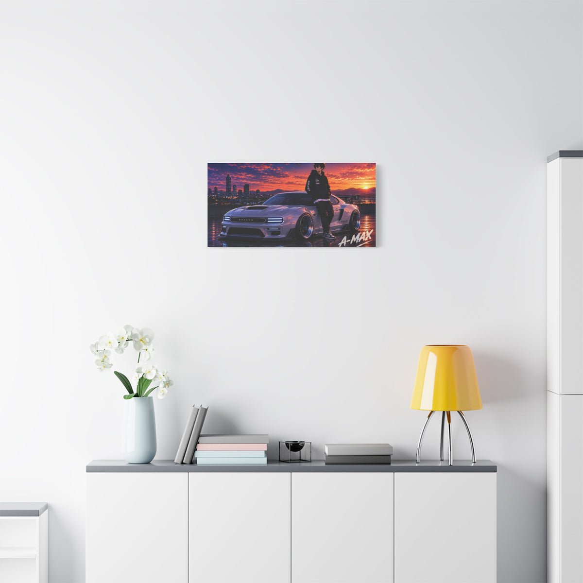 Sunset Street Racer — Canvas Art