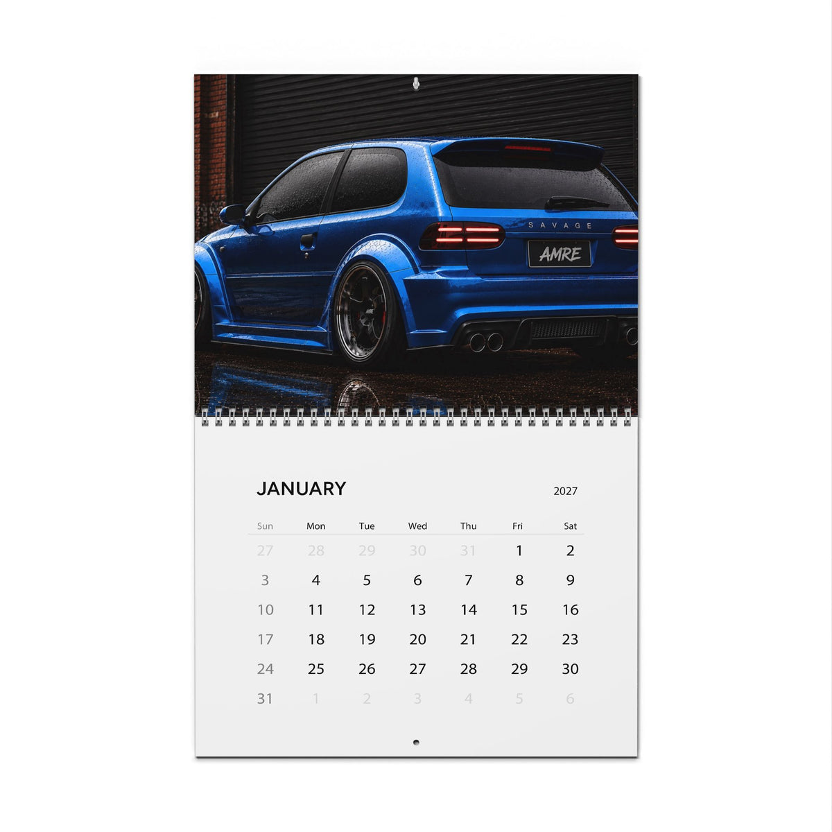 Car Enthusiast Wall Calendar 2027 — Sport Cars Monthly Calendar