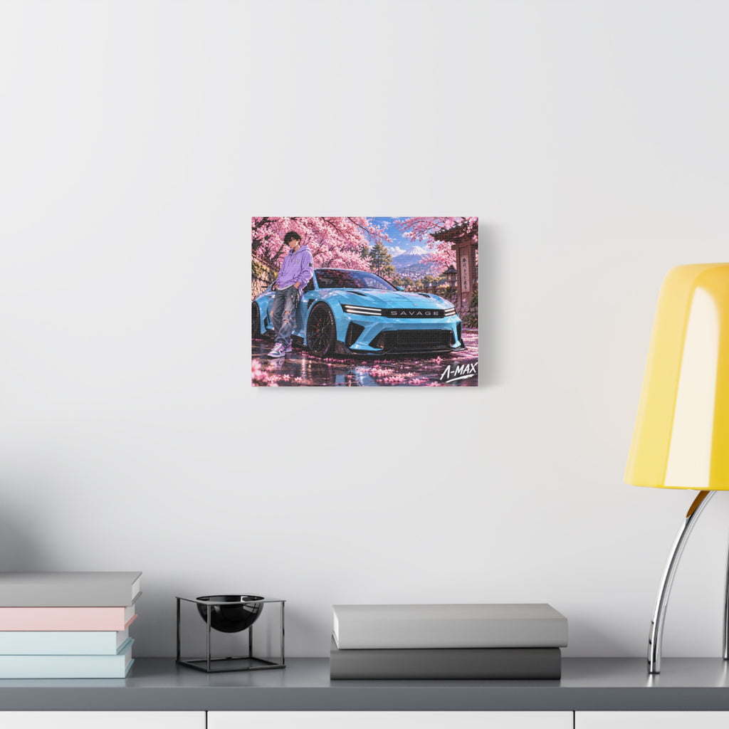 Blue Sports Car--Canvas Print