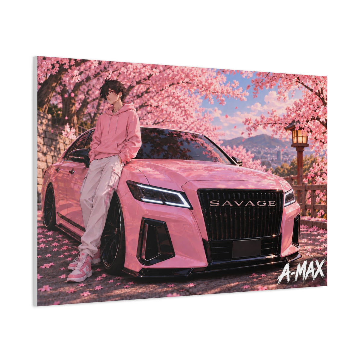 Pink Luxury Car Front