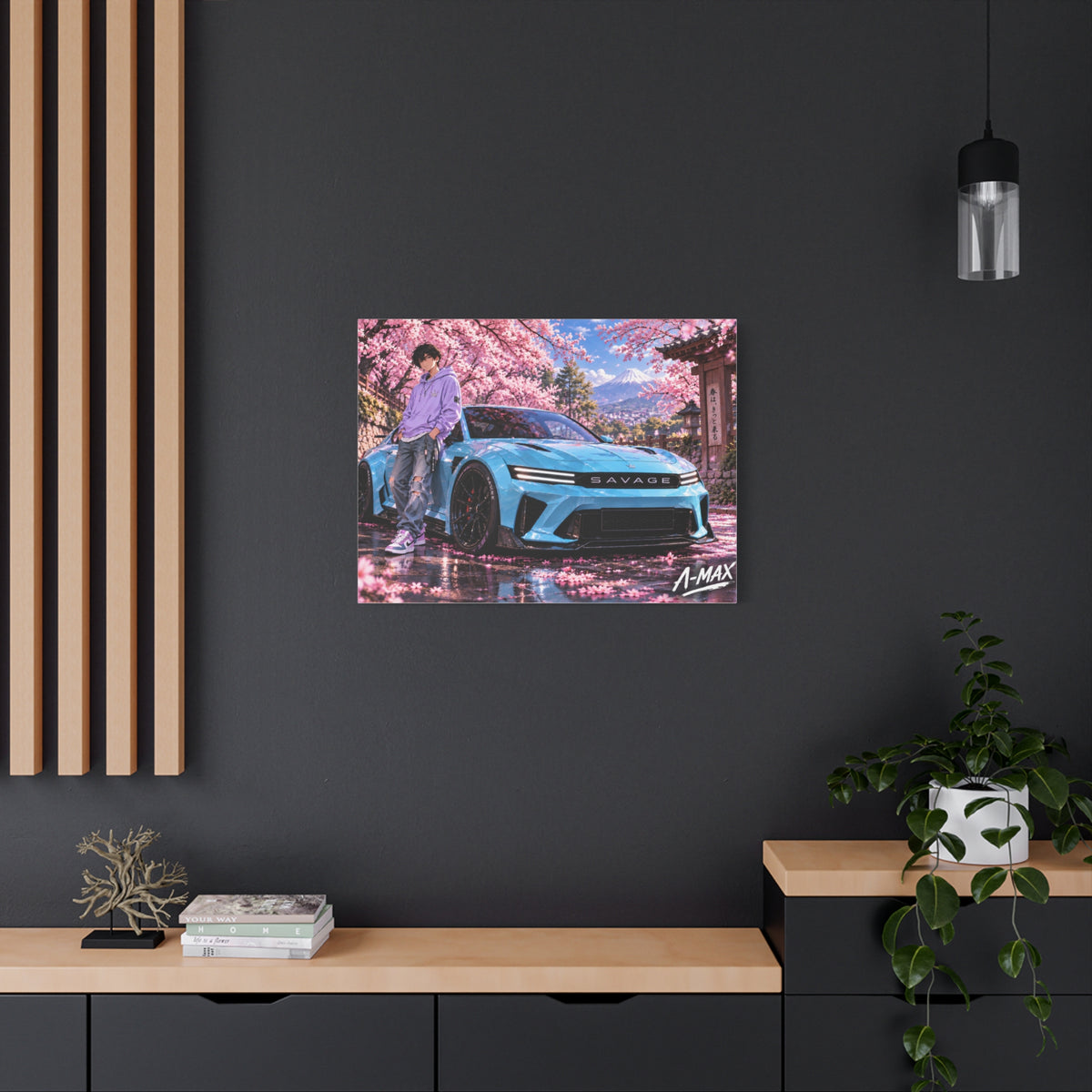 Blue Sports Car--Canvas Print