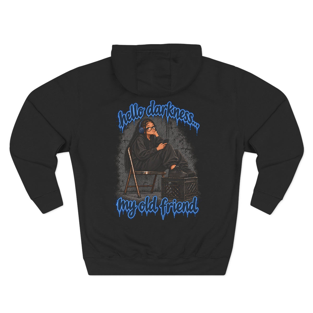 Hoodie - "Hello Darkness My Old Friend" Grim Reaper Graphic Hoodie