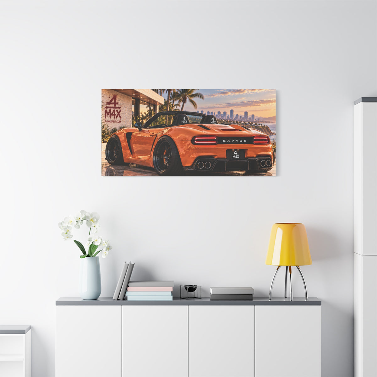 Orange Sports Car Rear