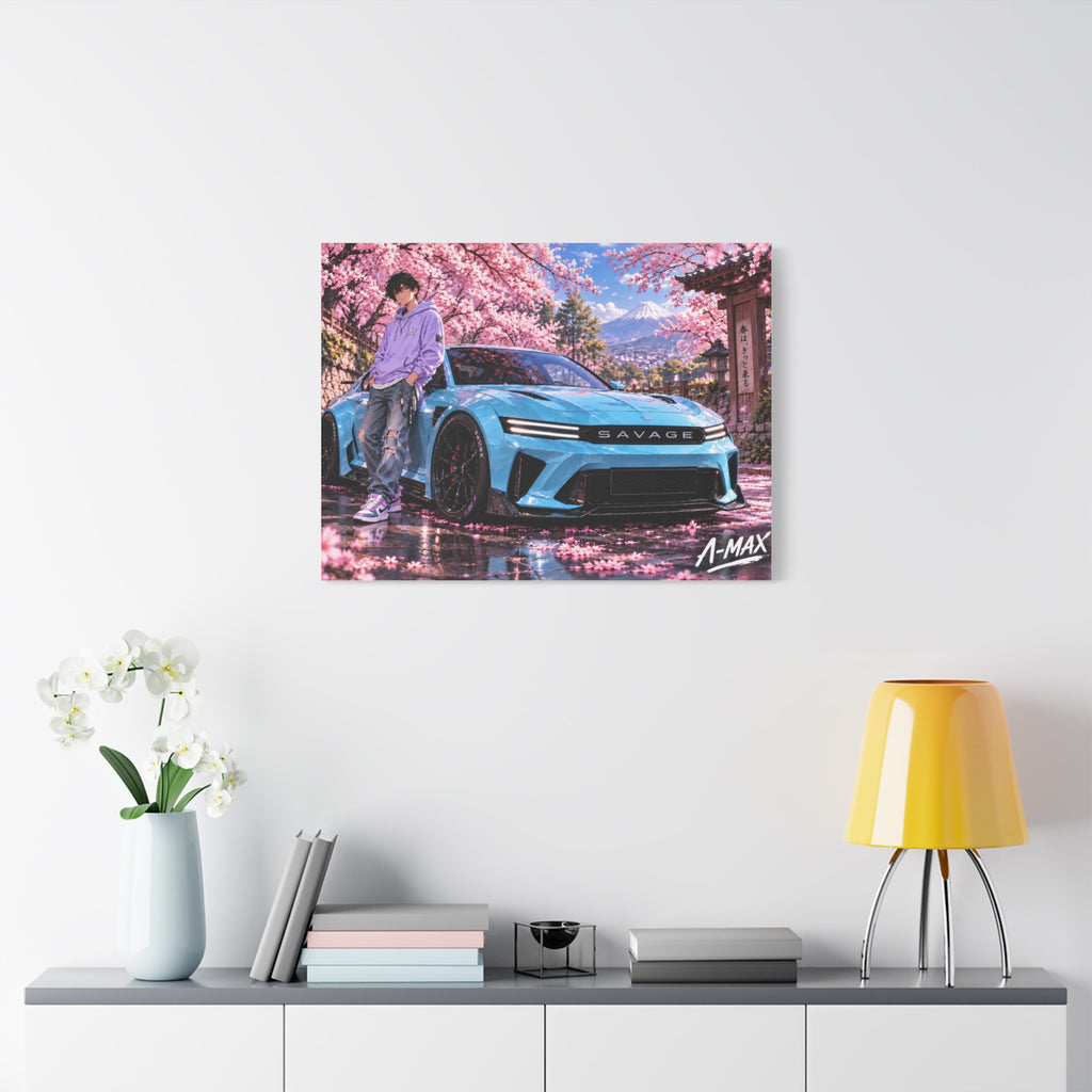 Blue Sports Car--Canvas Print