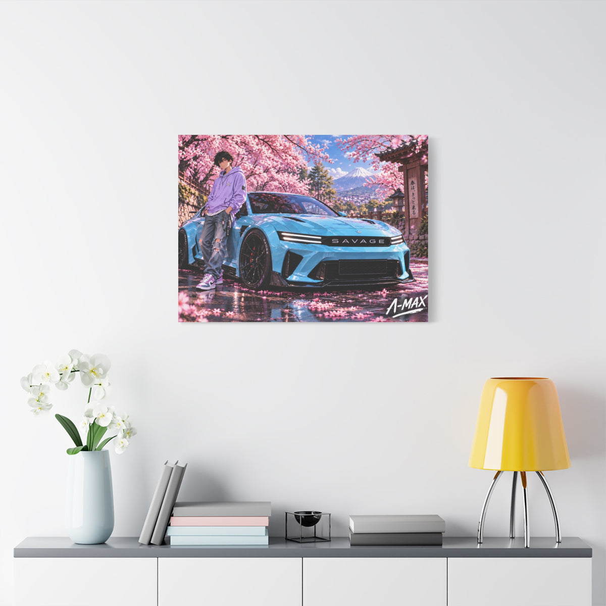 Blue Sports Car--Canvas Print