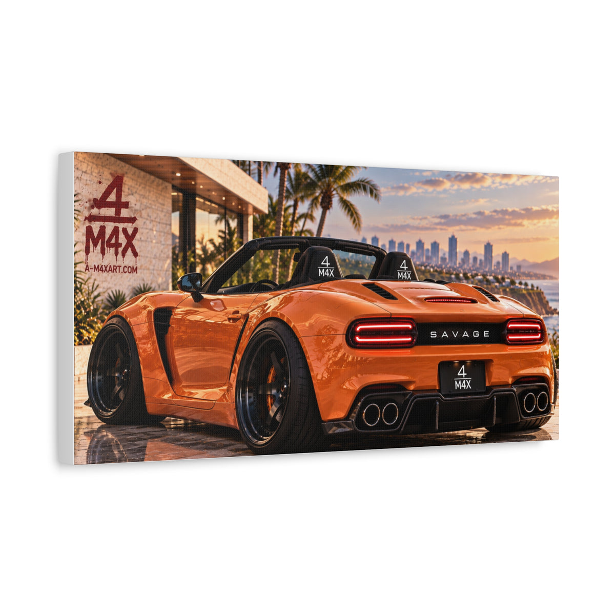 Orange Sports Car Rear
