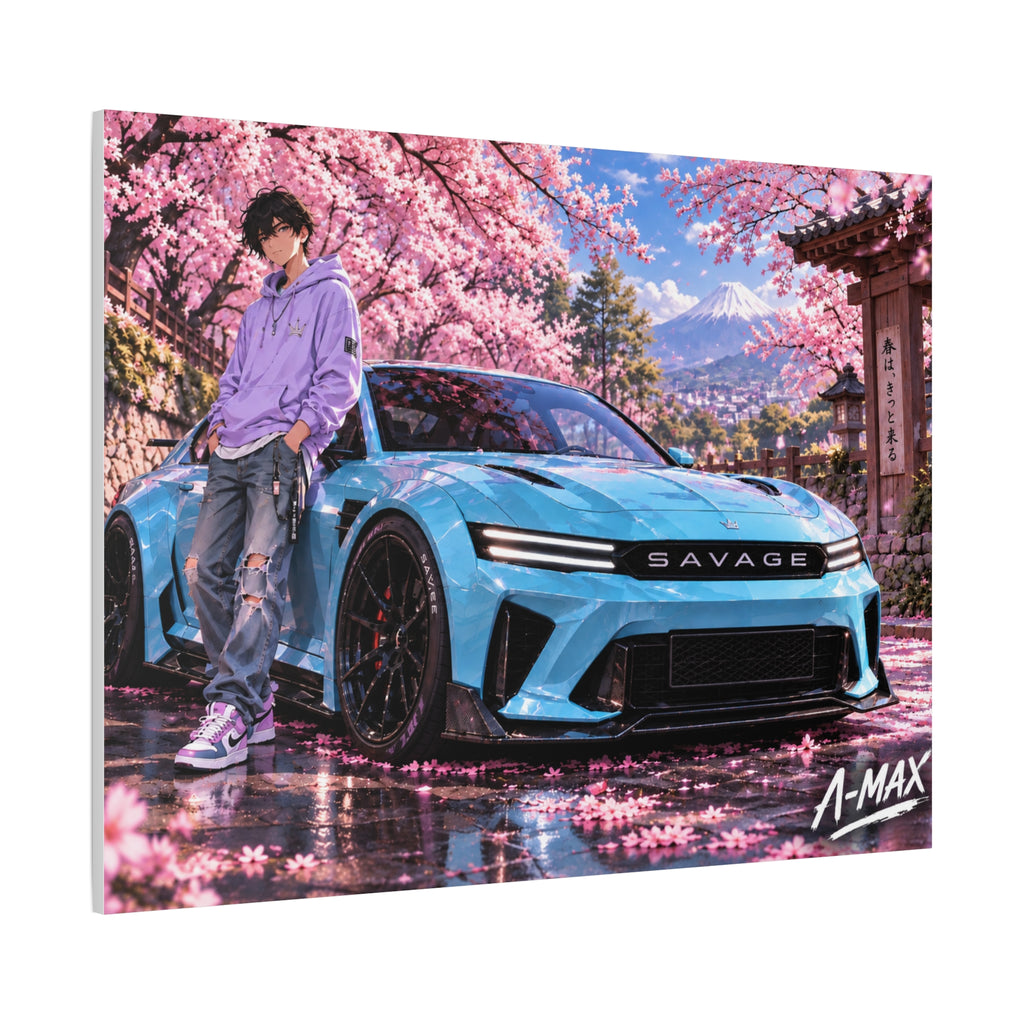 Blue Sports Car--Canvas Print