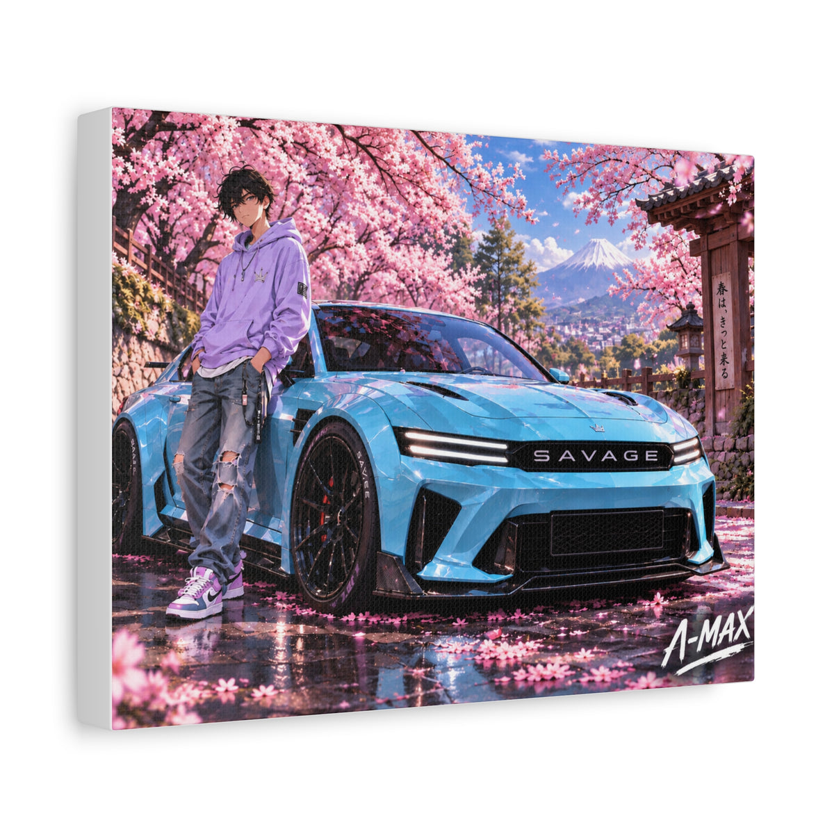 Blue Sports Car--Canvas Print