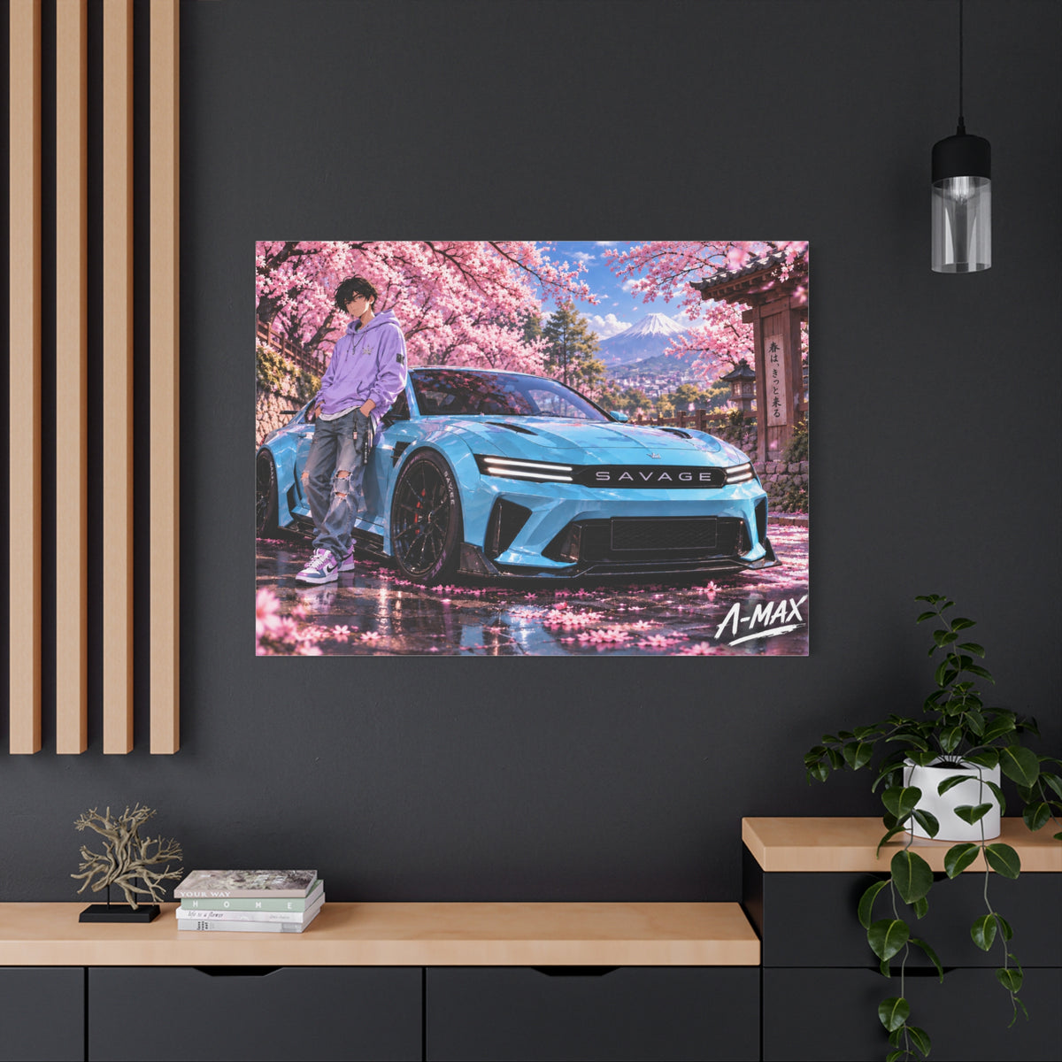 Blue Sports Car--Canvas Print