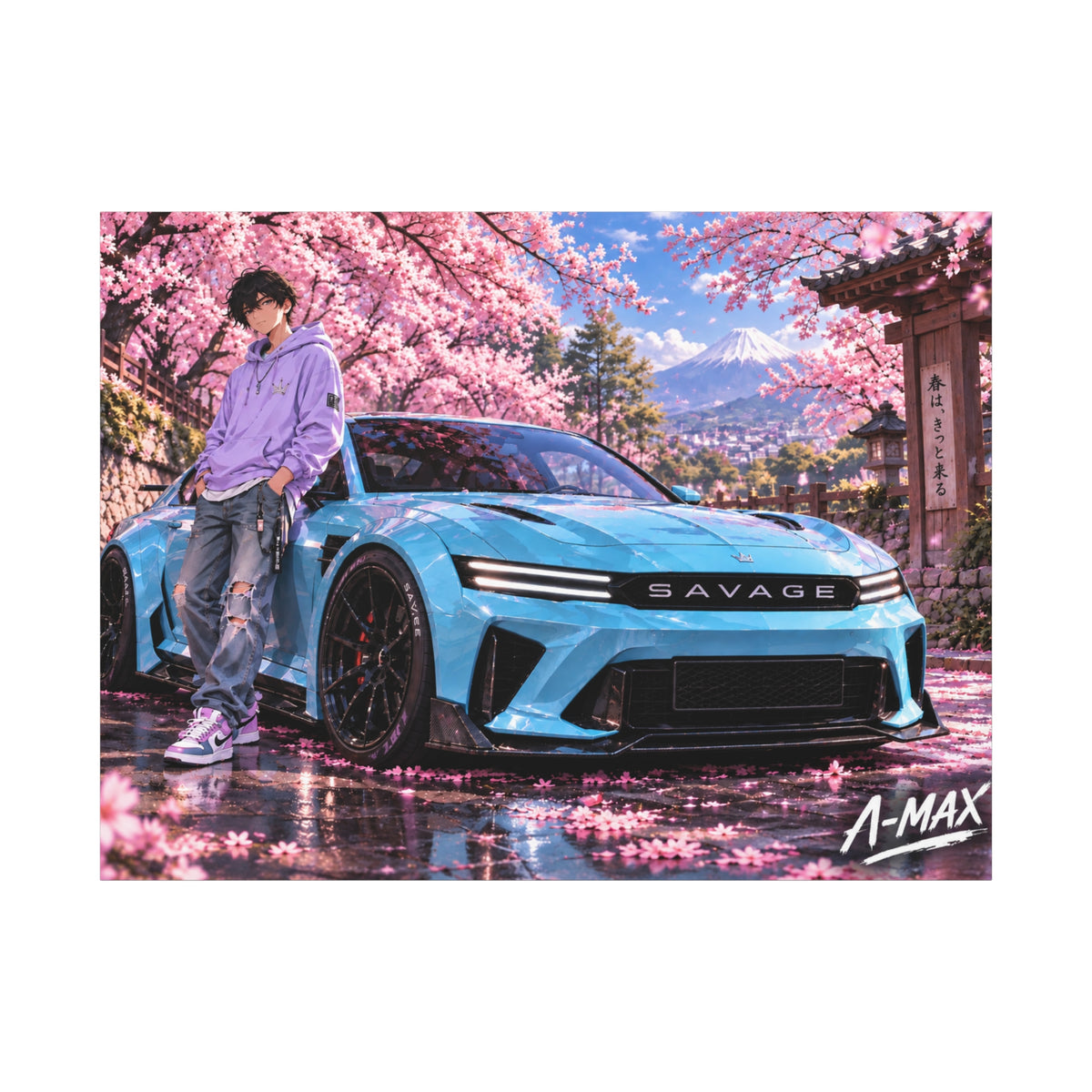Blue Sports Car--Canvas Print