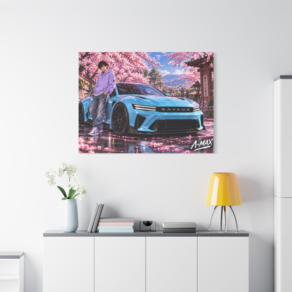 Blue Sports Car--Canvas Print