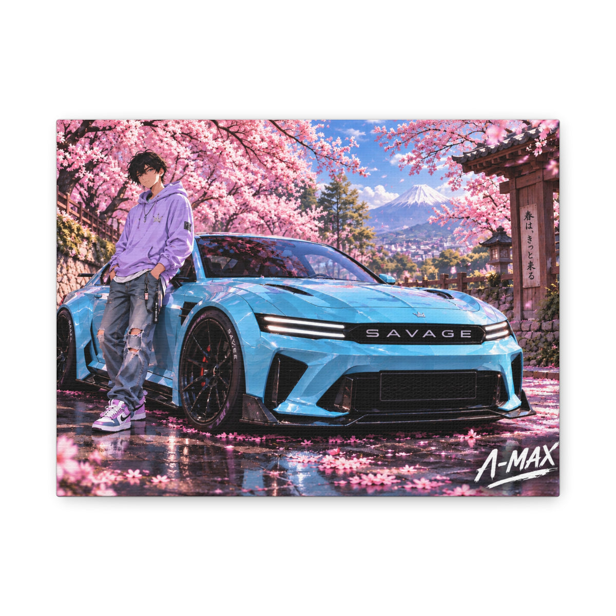 Blue Sports Car--Canvas Print