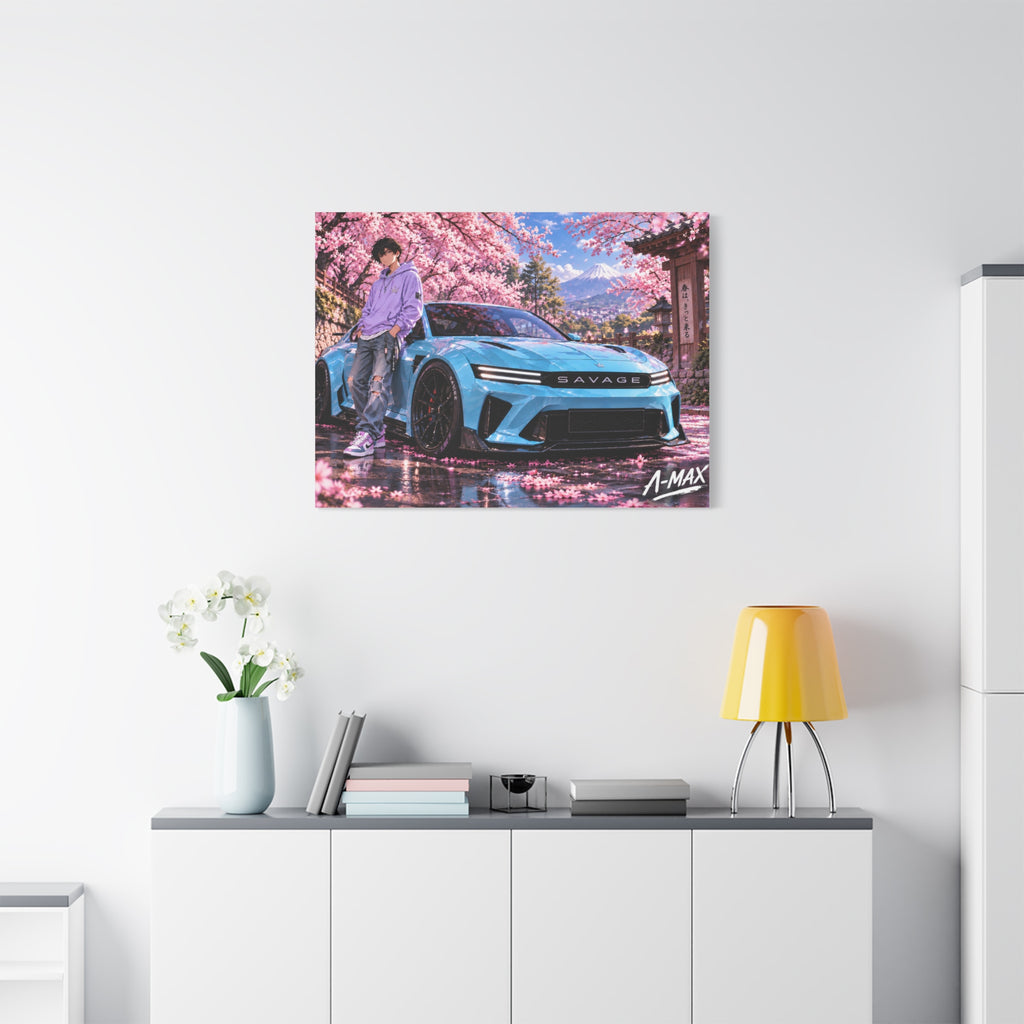 Blue Sports Car--Canvas Print