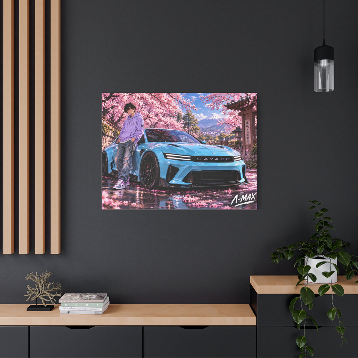 Blue Sports Car--Canvas Print