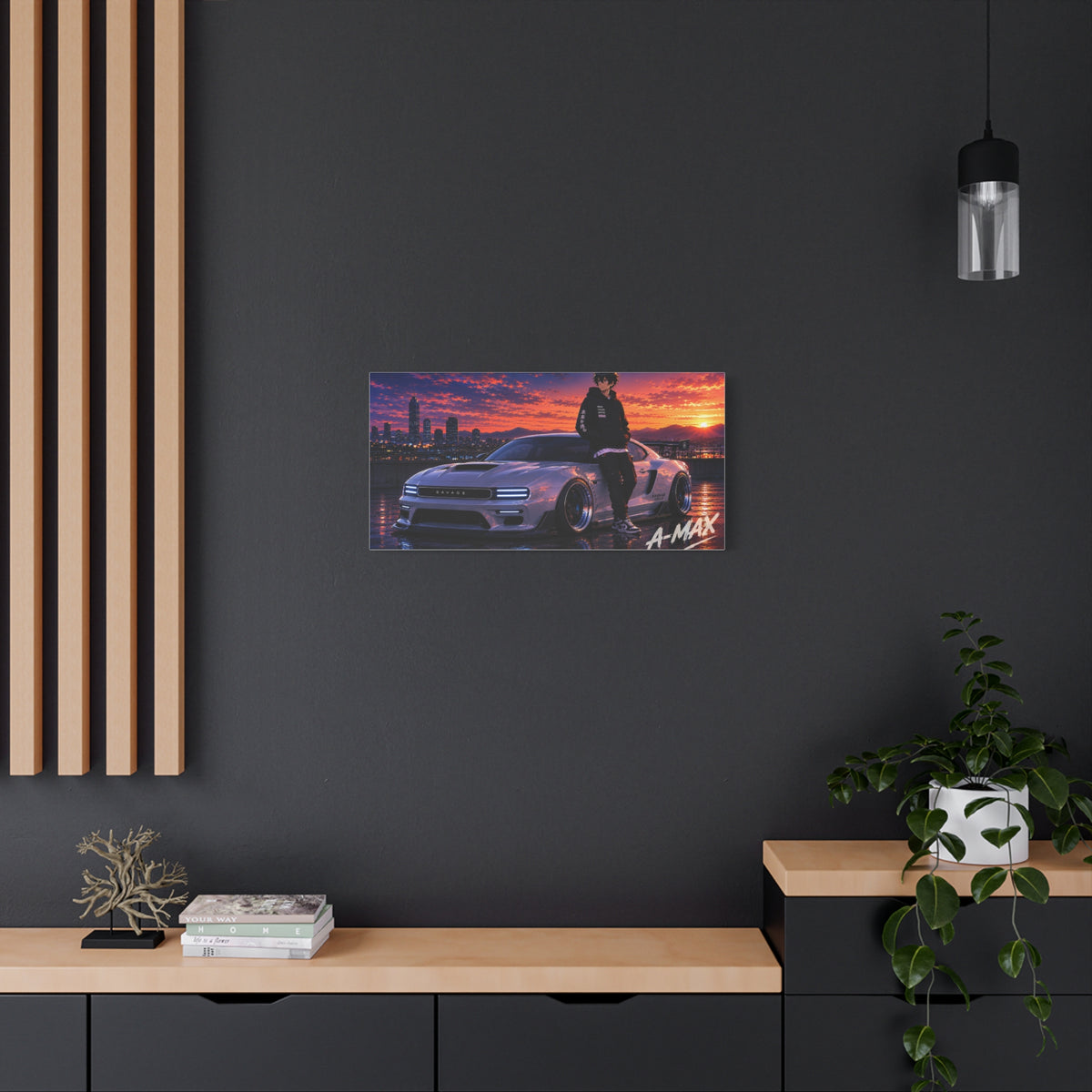 Sunset Street Racer — Canvas Art