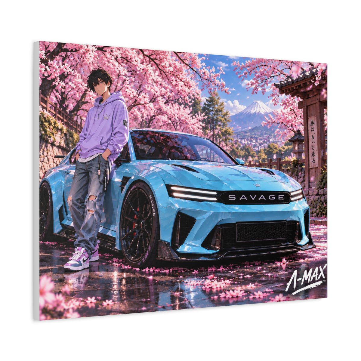 Blue Sports Car--Canvas Print